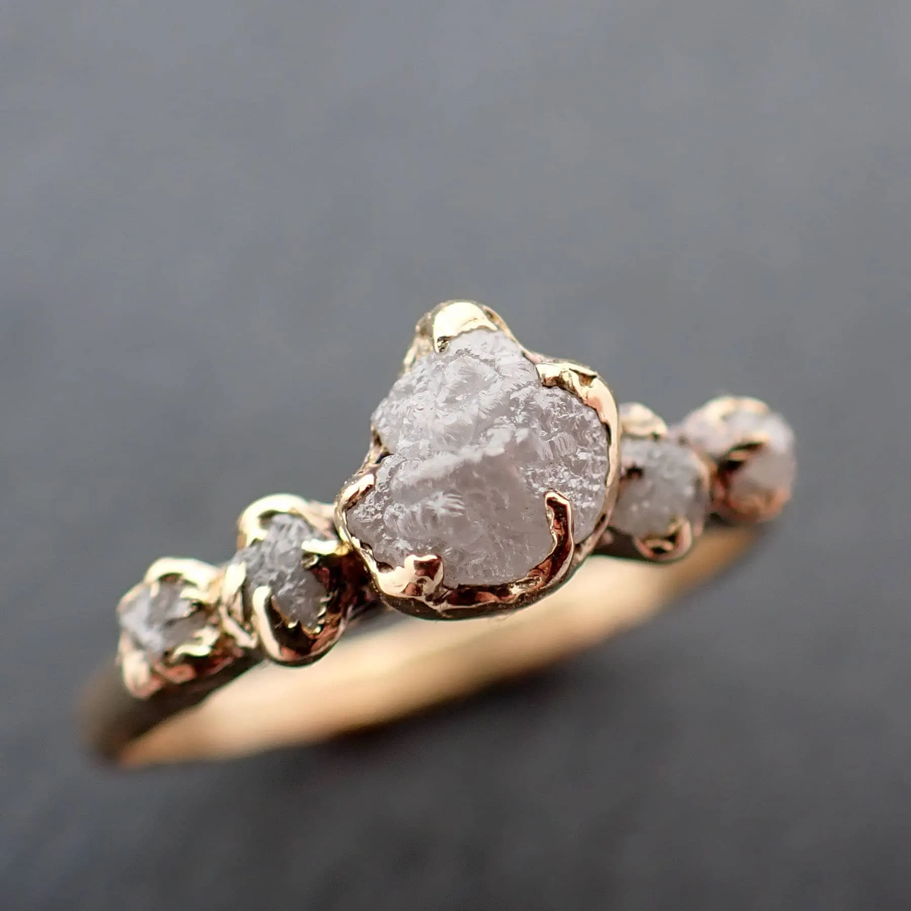 raw diamond 18k yellow gold engagement ring rough gold wedding ring diamond wedding ring rough diamond ring byangeline 3409 Alternative Engagement