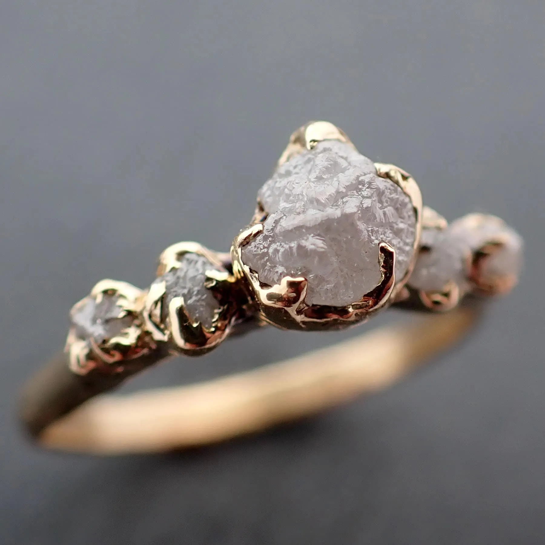 raw diamond 18k yellow gold engagement ring rough gold wedding ring diamond wedding ring rough diamond ring byangeline 3409 Alternative Engagement