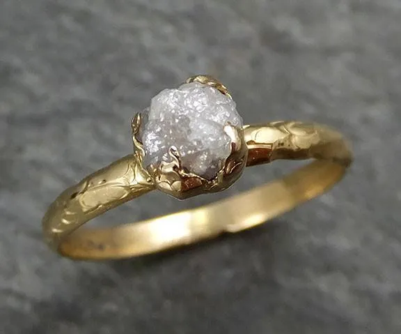 raw diamond engagement ring rough uncut diamond solitaire recycled 14k gold conflict free diamond wedding promise byangeline 0311 Alternative Engagement