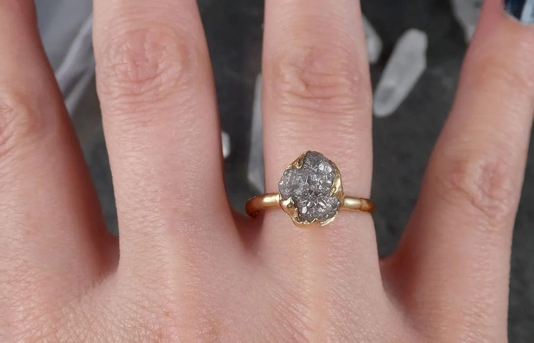 raw diamond engagement ring rough uncut diamond solitaire recycled 14k yellow gold conflict free diamond wedding promise 1537 Alternative Engagement