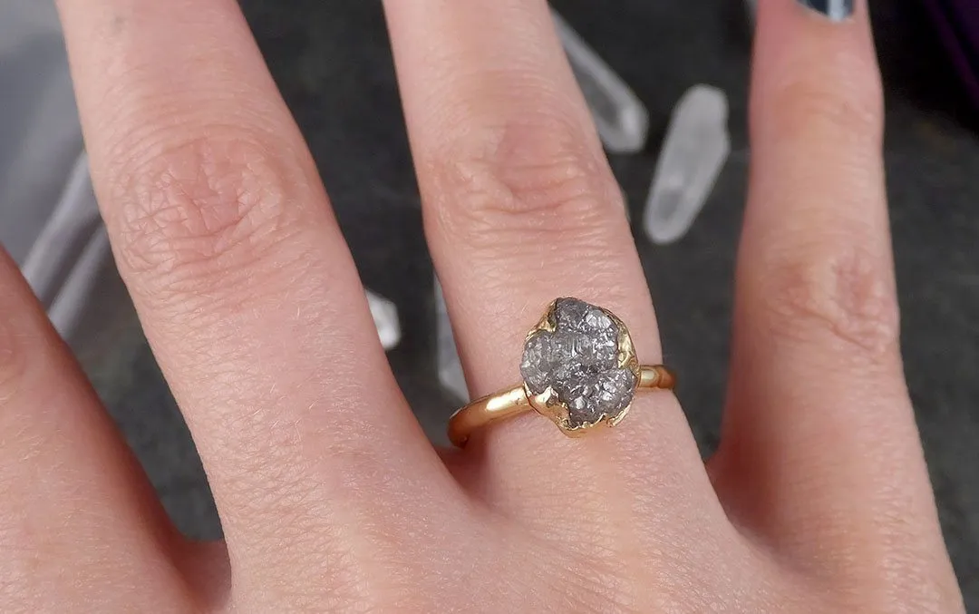 raw diamond engagement ring rough uncut diamond solitaire recycled 14k yellow gold conflict free diamond wedding promise 1537 Alternative Engagement