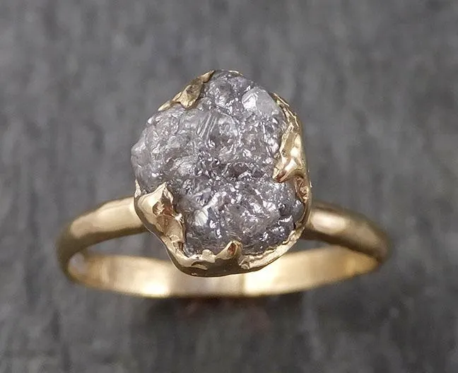 raw diamond engagement ring rough uncut diamond solitaire recycled 14k yellow gold conflict free diamond wedding promise 1537 Alternative Engagement