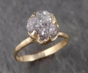 raw diamond engagement ring rough uncut diamond solitaire recycled 14k yellow gold conflict free diamond wedding promise 1537 Alternative Engagement