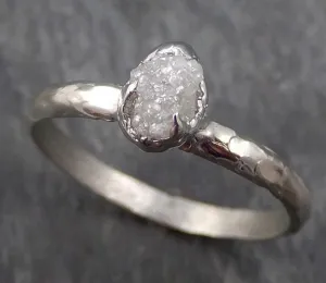 raw rough uncut diamond engagement ring rough diamond solitaire 14k white gold conflict free diamond wedding promise byangeline 0332 Alternative Engagement