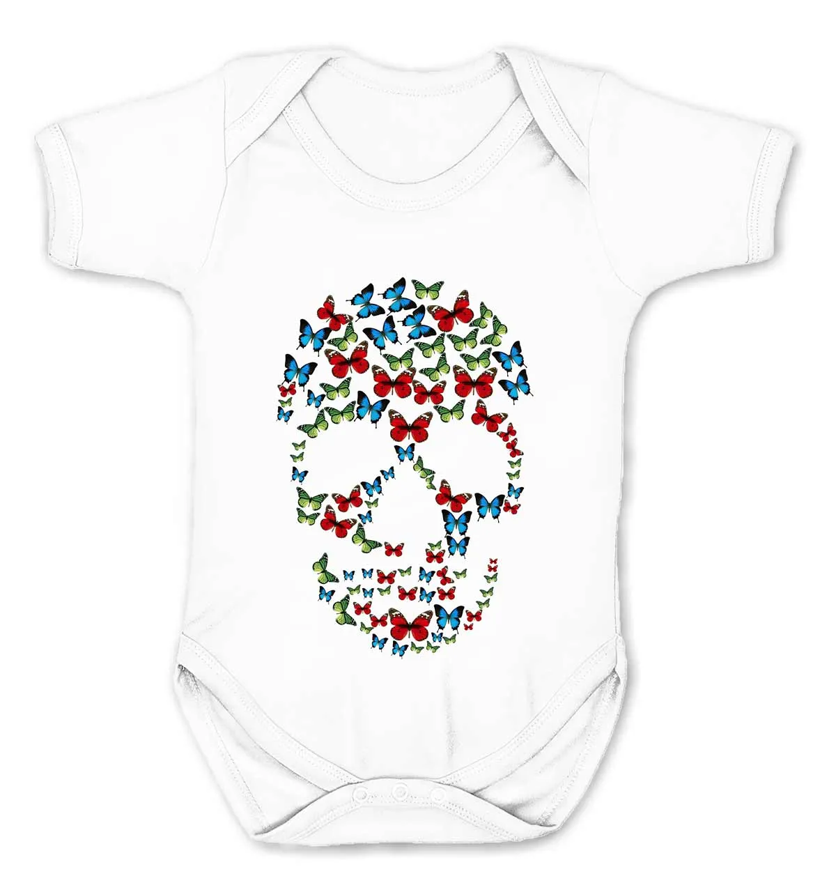 Reality Glitch Butterfly Skull Kids Babygrow