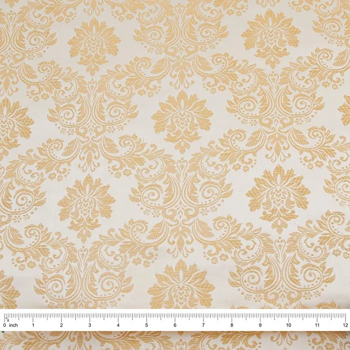 Regal Brocade Fabric, Ivory