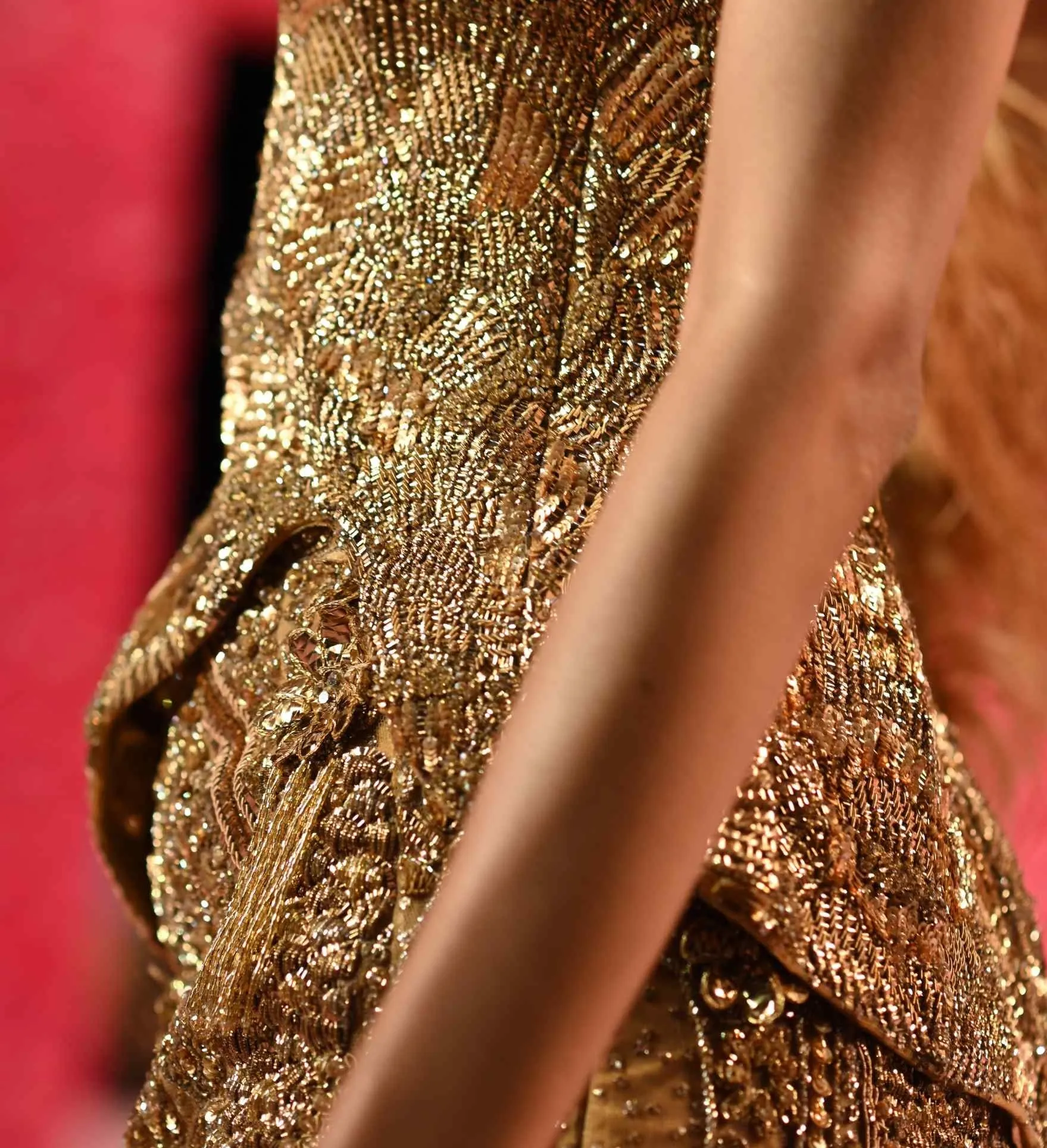 Reine gold mukaish corset and skirt