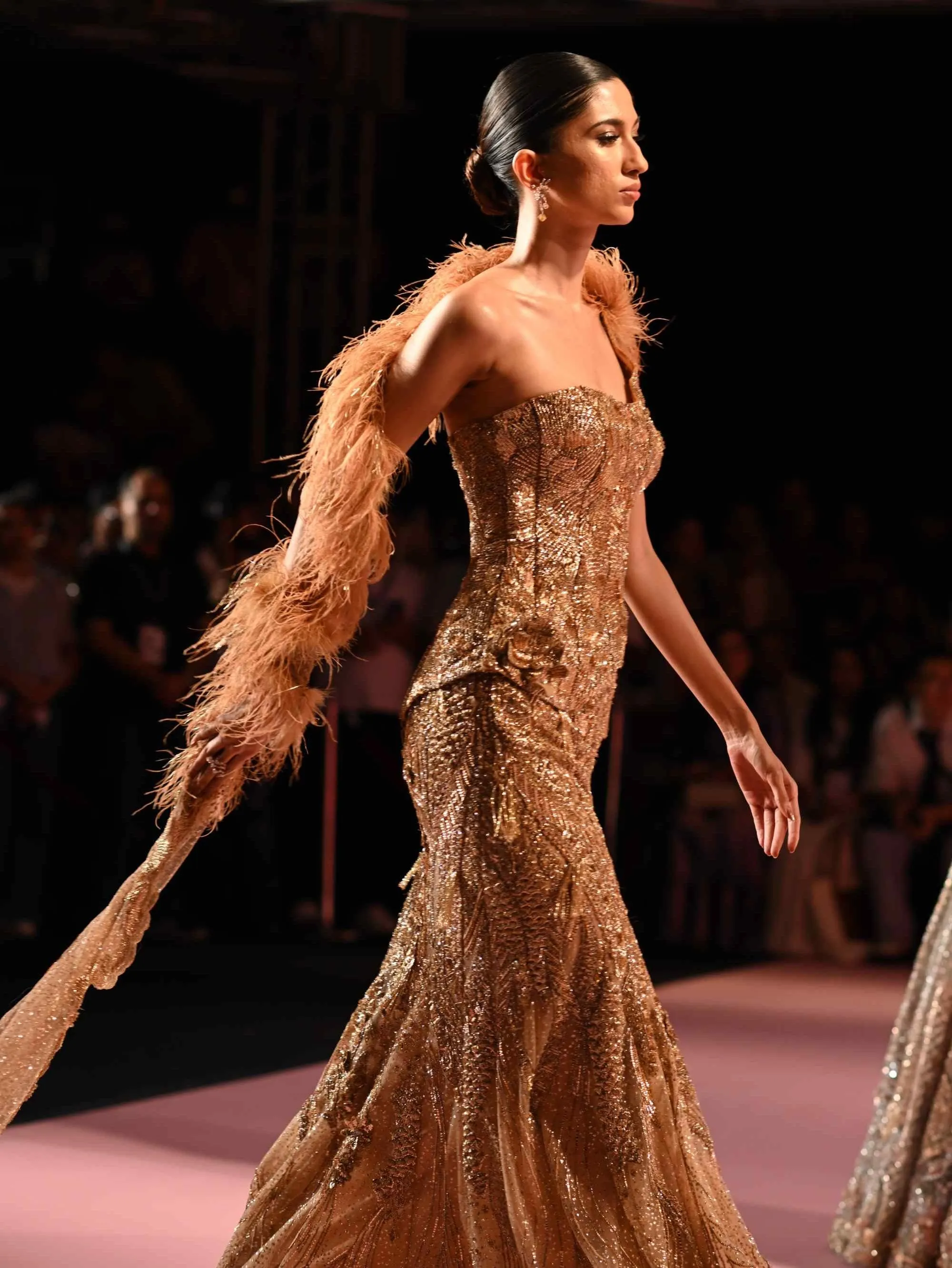 Reine gold mukaish corset and skirt