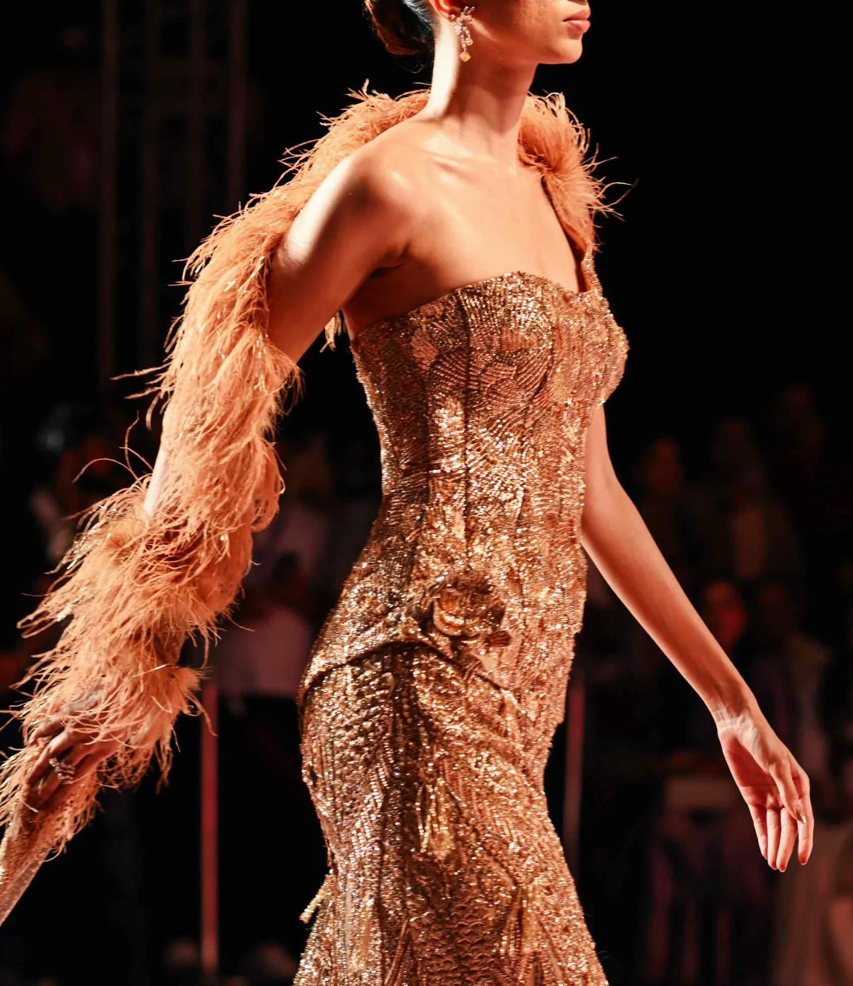 Reine gold mukaish corset and skirt