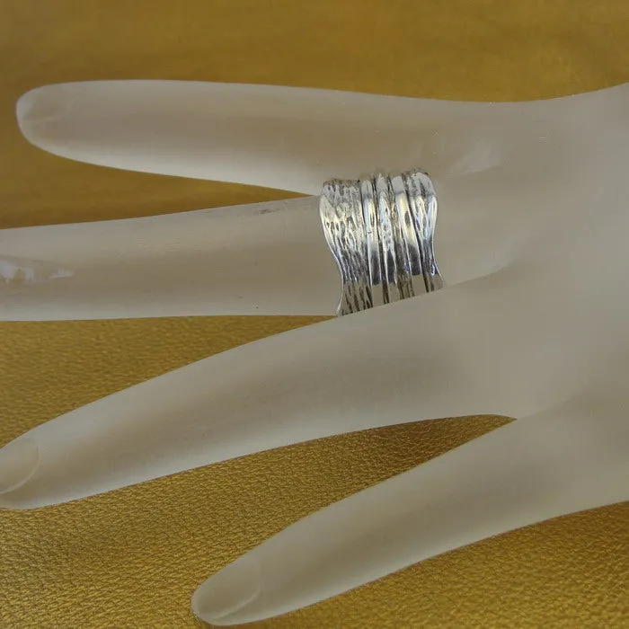 Ring 925 Sterling Silver Spin Swivel  sz 7.5, 8 Handmade Hadar Designers (B) LAST