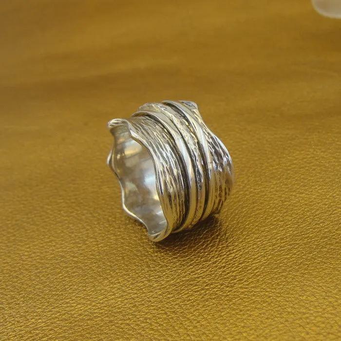 Ring 925 Sterling Silver Spin Swivel  sz 7.5, 8 Handmade Hadar Designers (B) LAST