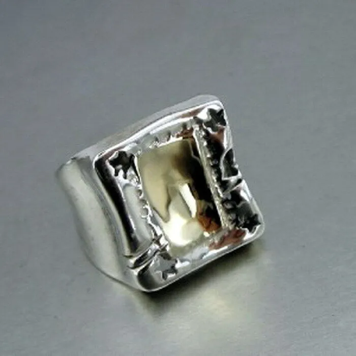 Ring 9k Gold 925 Sterling Silver  sz 7,7.5,8  WILD  Handmade Hadar Designers  SALE