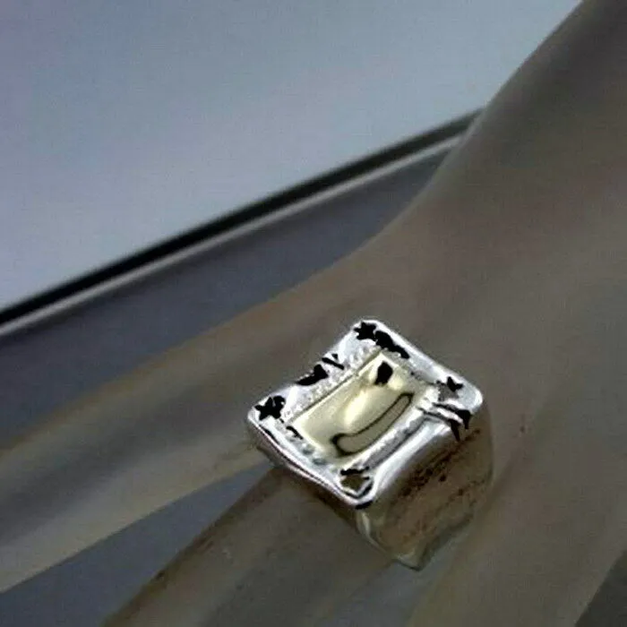 Ring 9k Gold 925 Sterling Silver  sz 7,7.5,8  WILD  Handmade Hadar Designers  SALE