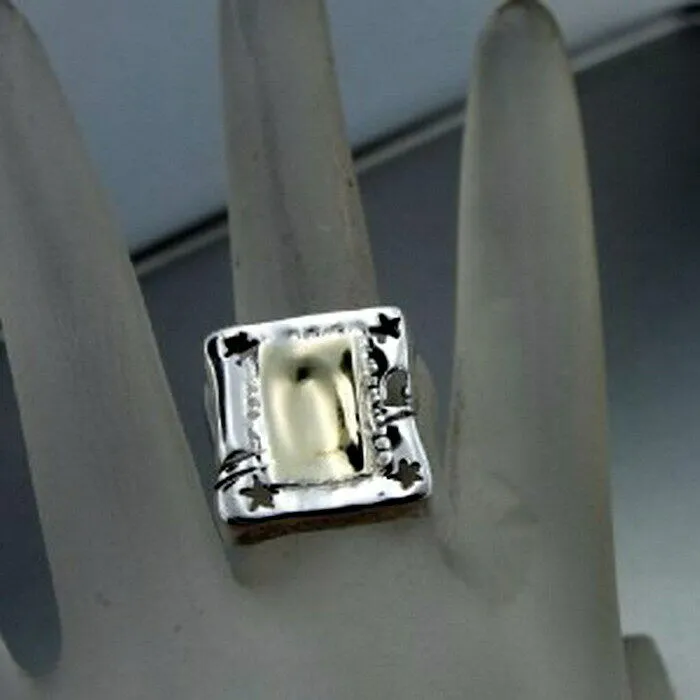 Ring 9k Gold 925 Sterling Silver  sz 7,7.5,8  WILD  Handmade Hadar Designers  SALE