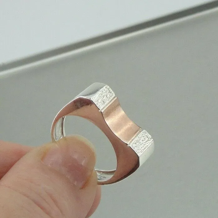 Ring 9K Rose Gold Sterling Silver size 7,8.5,9 Handmade Hadar Designers  (dk)SALE