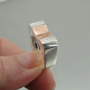 Ring 9K Rose Gold Sterling Silver size 7,8.5,9 Handmade Hadar Designers  (dk)SALE