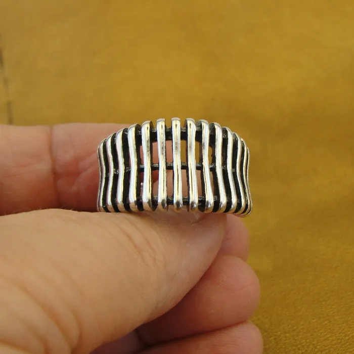 Ring Artistic 925 Sterling Silver 7.5, 8, 8.5 Handmade Hadar Designers (H) LAST