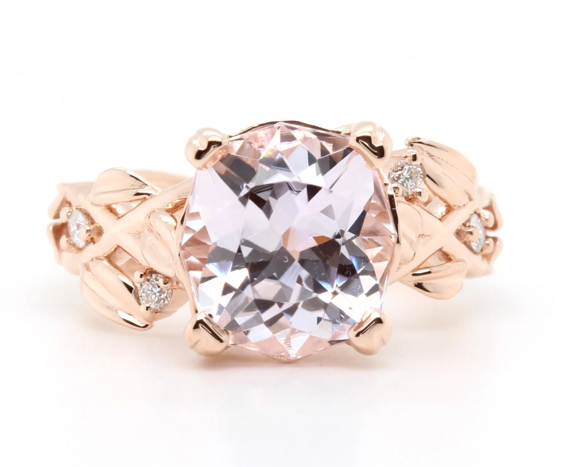 Romantic Kunzite Floral Diamond Ring