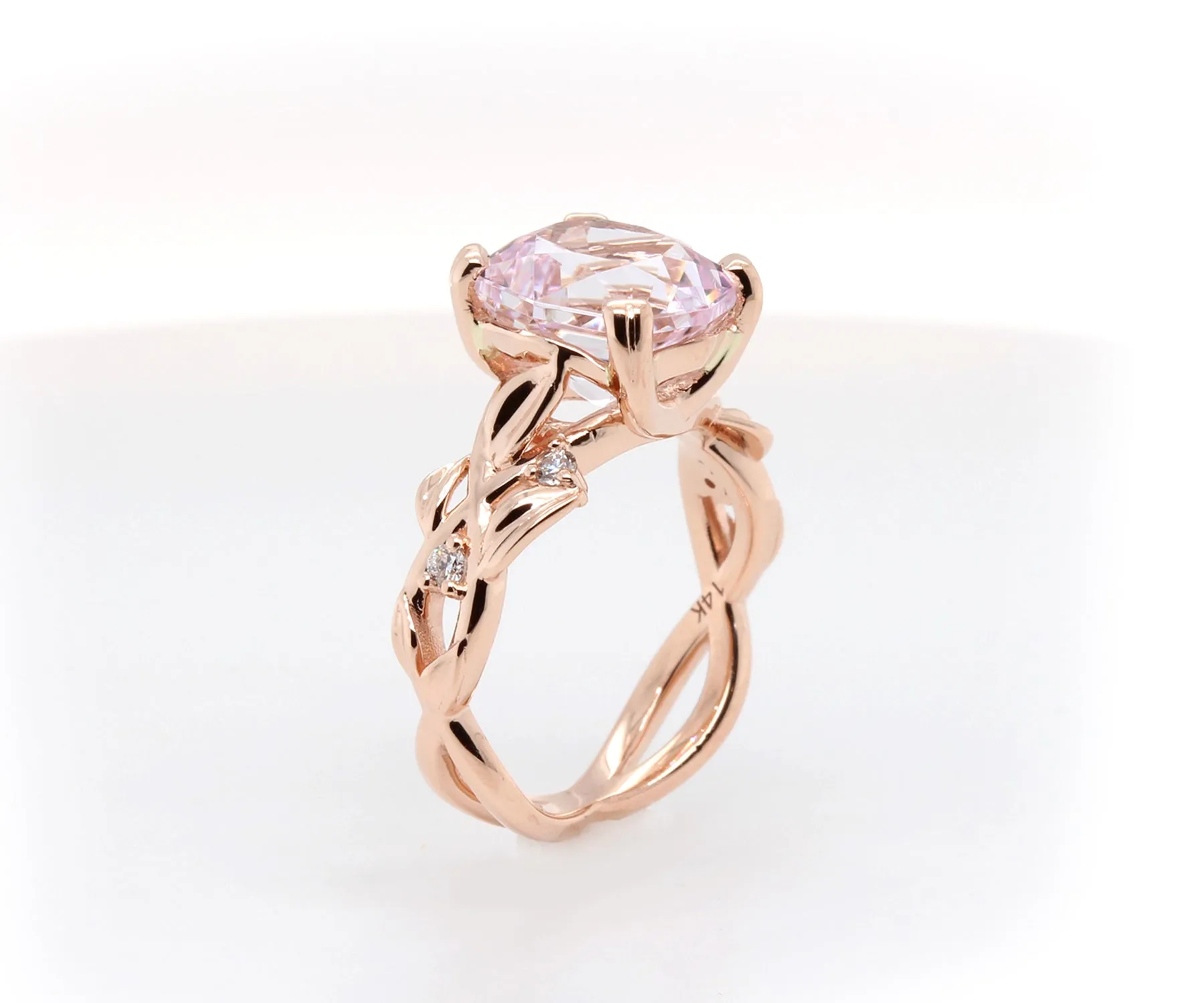 Romantic Kunzite Floral Diamond Ring