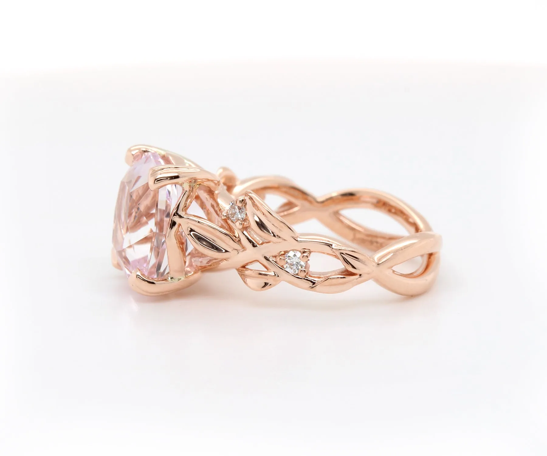 Romantic Kunzite Floral Diamond Ring