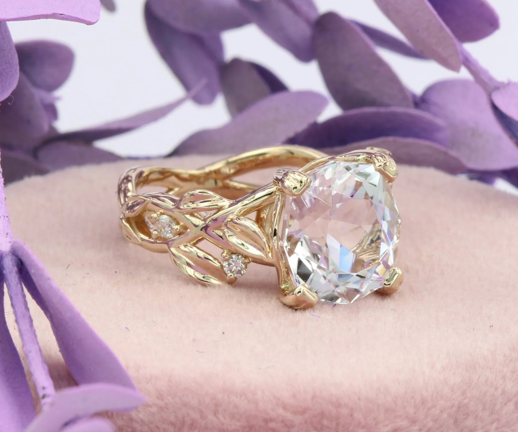 Romantic Kunzite Floral Diamond Ring