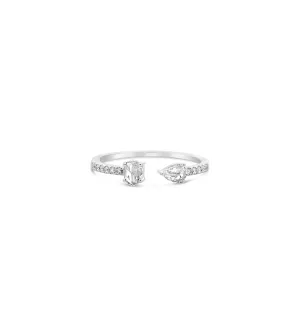 Rose Cut Diamond Toi et Moi Ring