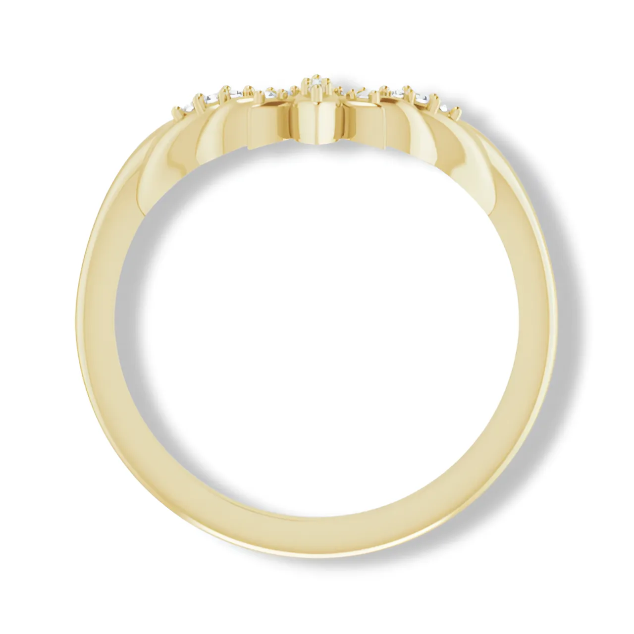 Round Diamond Floral Inspired Curved Band