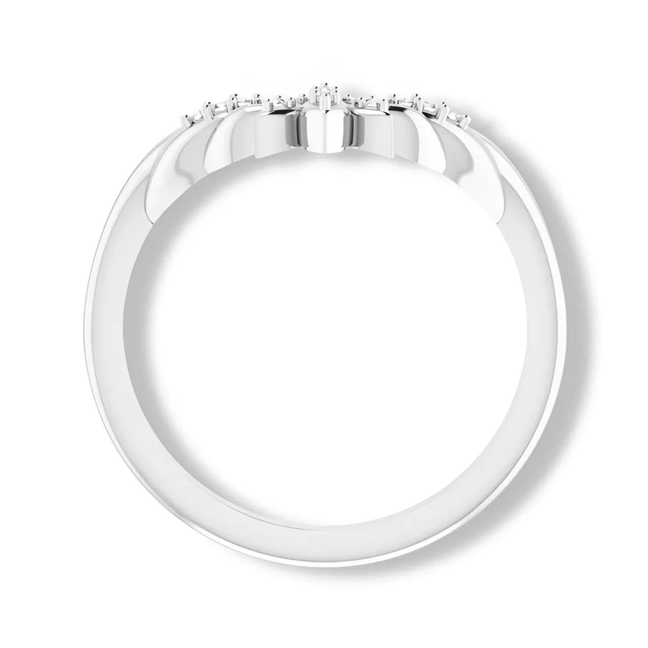 Round Diamond Floral Inspired Curved Band