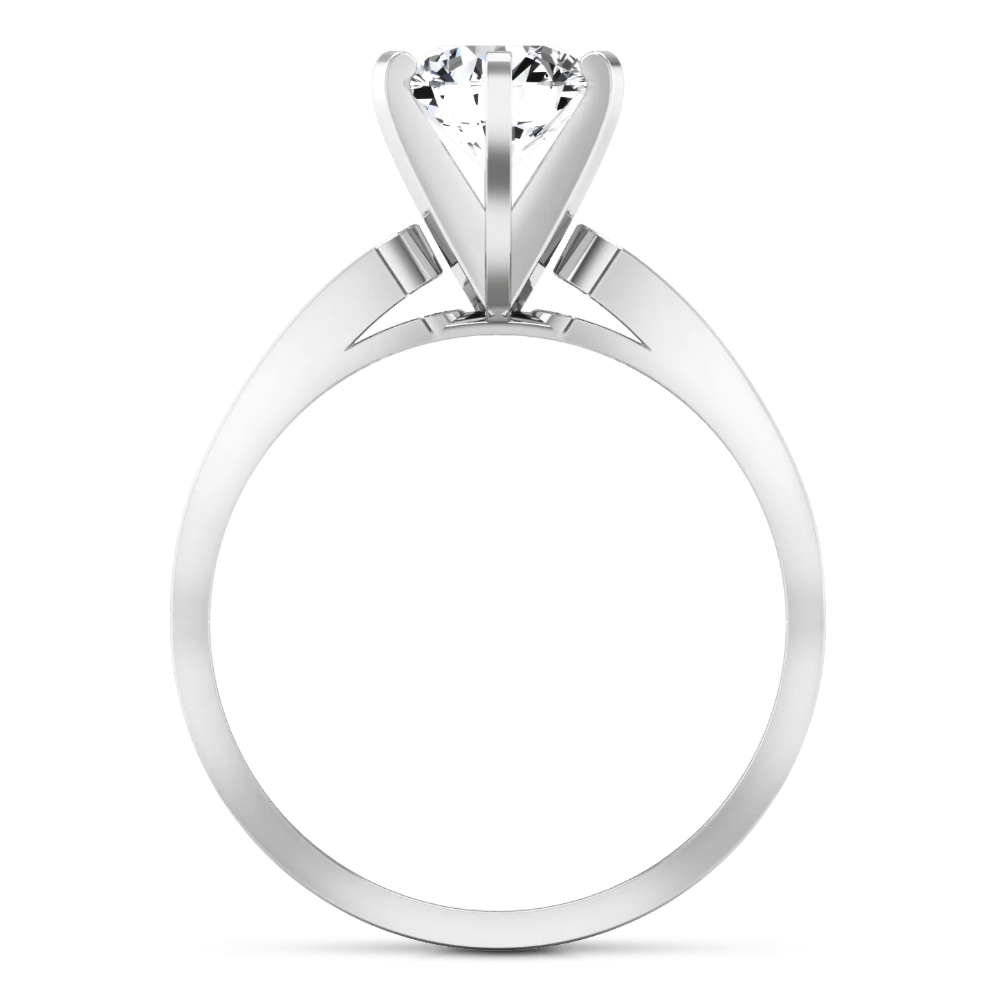 Round Diamond Pave Engagement Ring Yvonne 14K White Gold