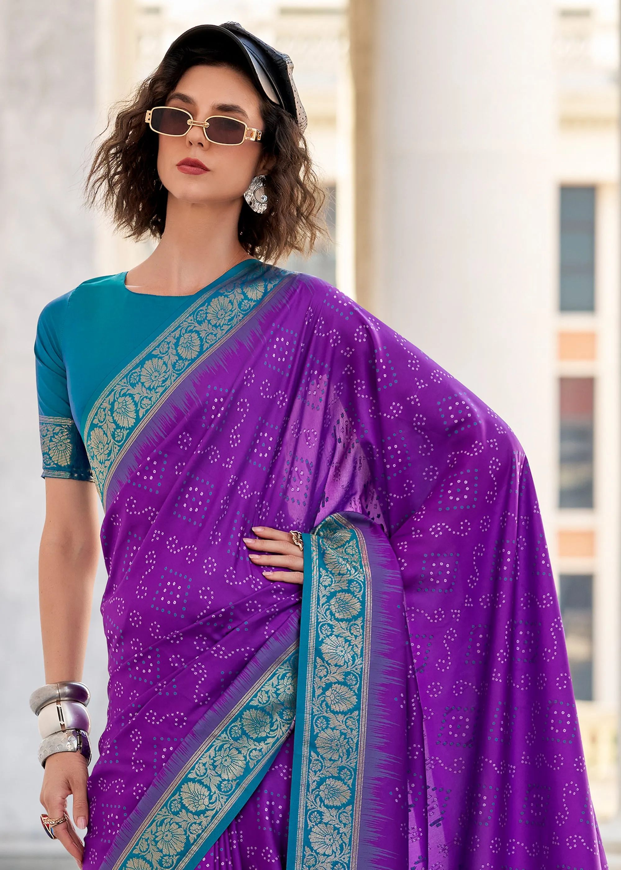 Royal Purple Woven Banarasi Silk Saree