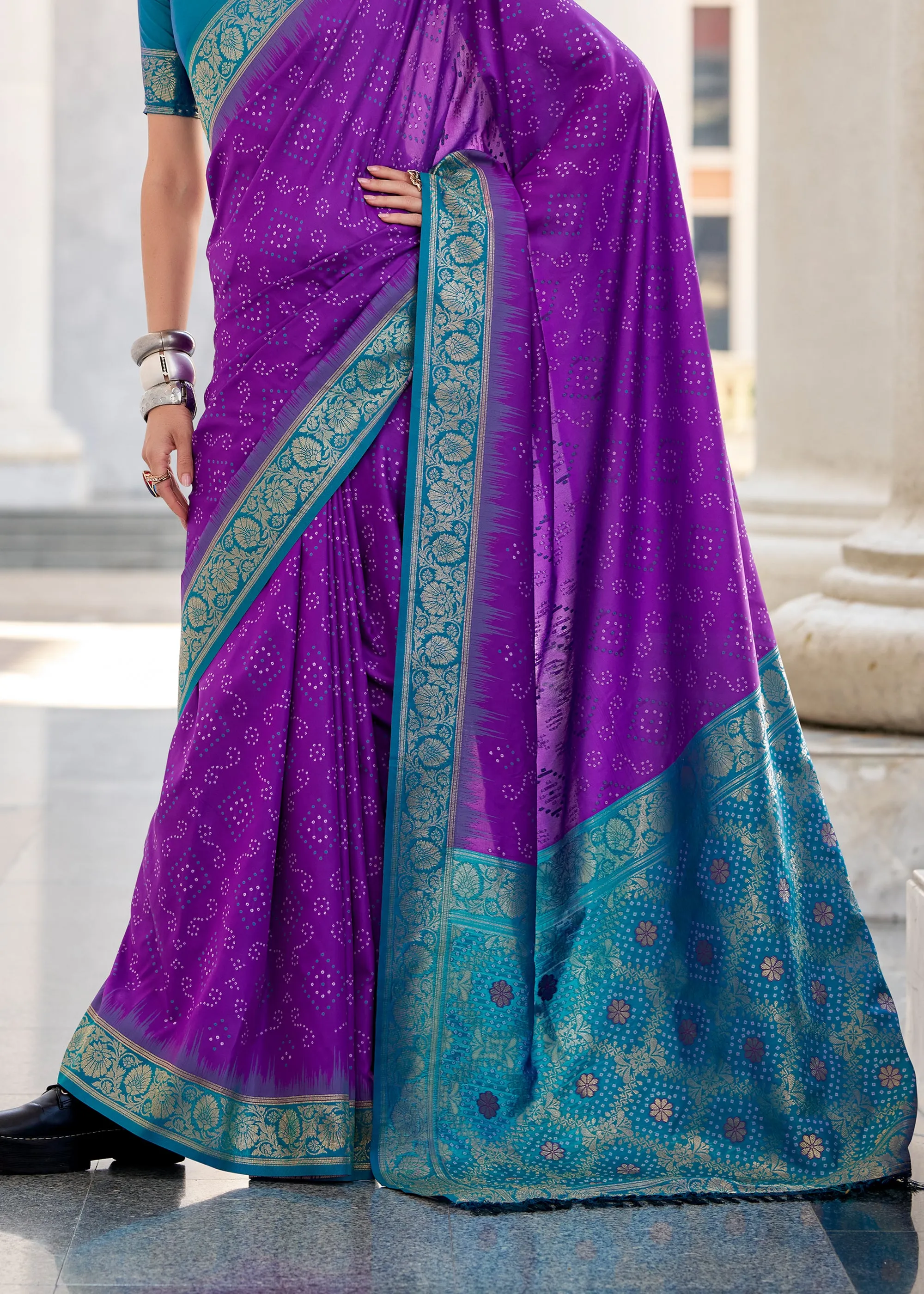 Royal Purple Woven Banarasi Silk Saree