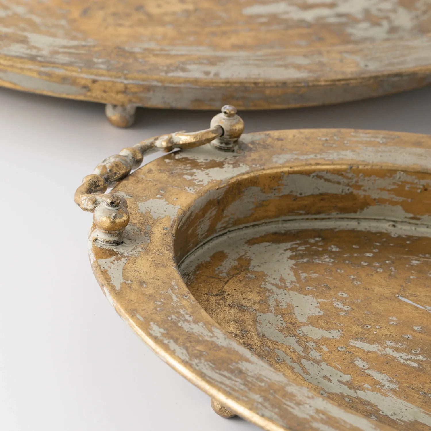 RUSTIC GOLD METAL TRAY