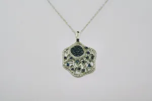 Sapphire and Diamond Necklace Set in 14K White Gold