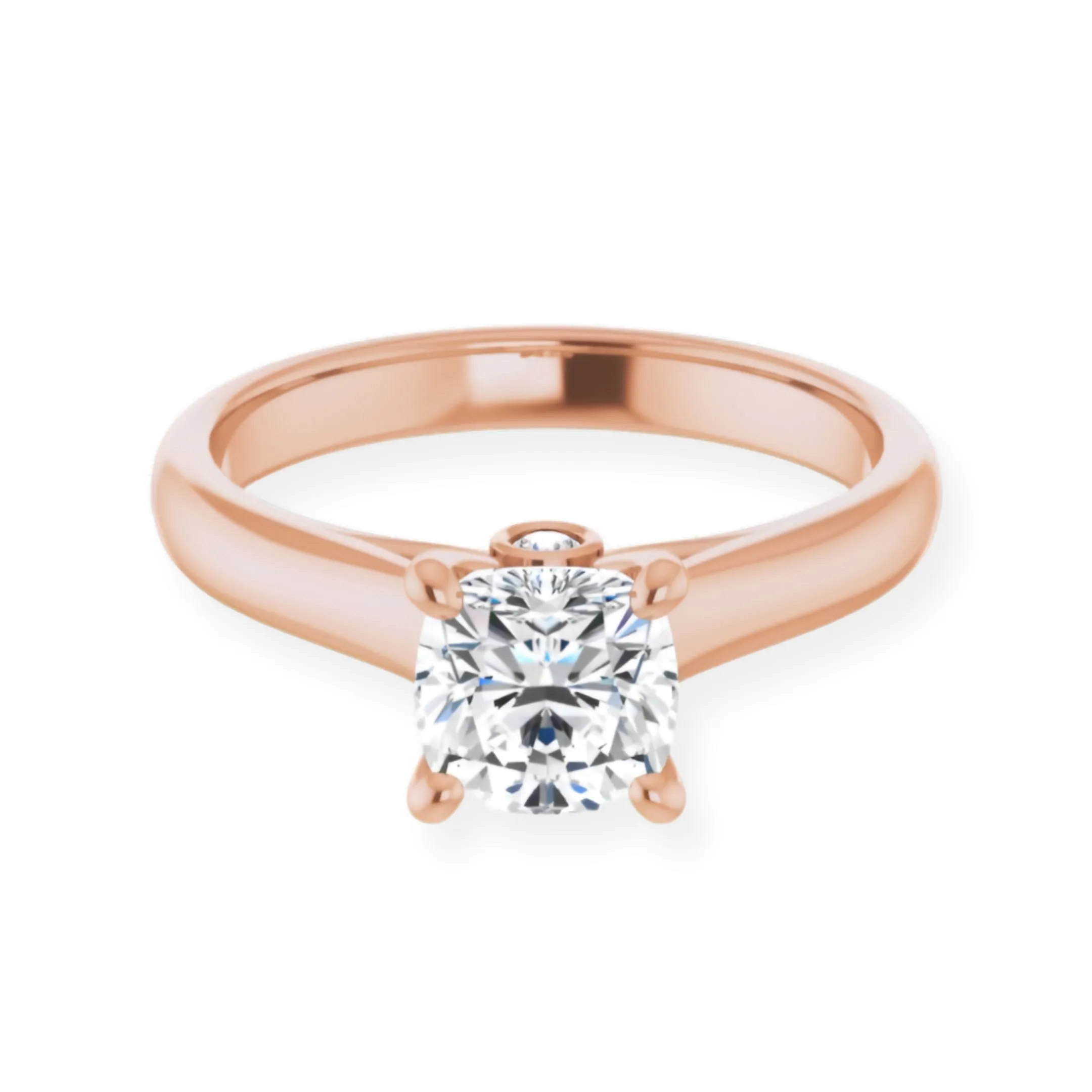 Secret Cushion Cut Solitaire Engagement Ring
