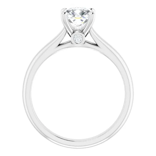 Secret Cushion Cut Solitaire Engagement Ring