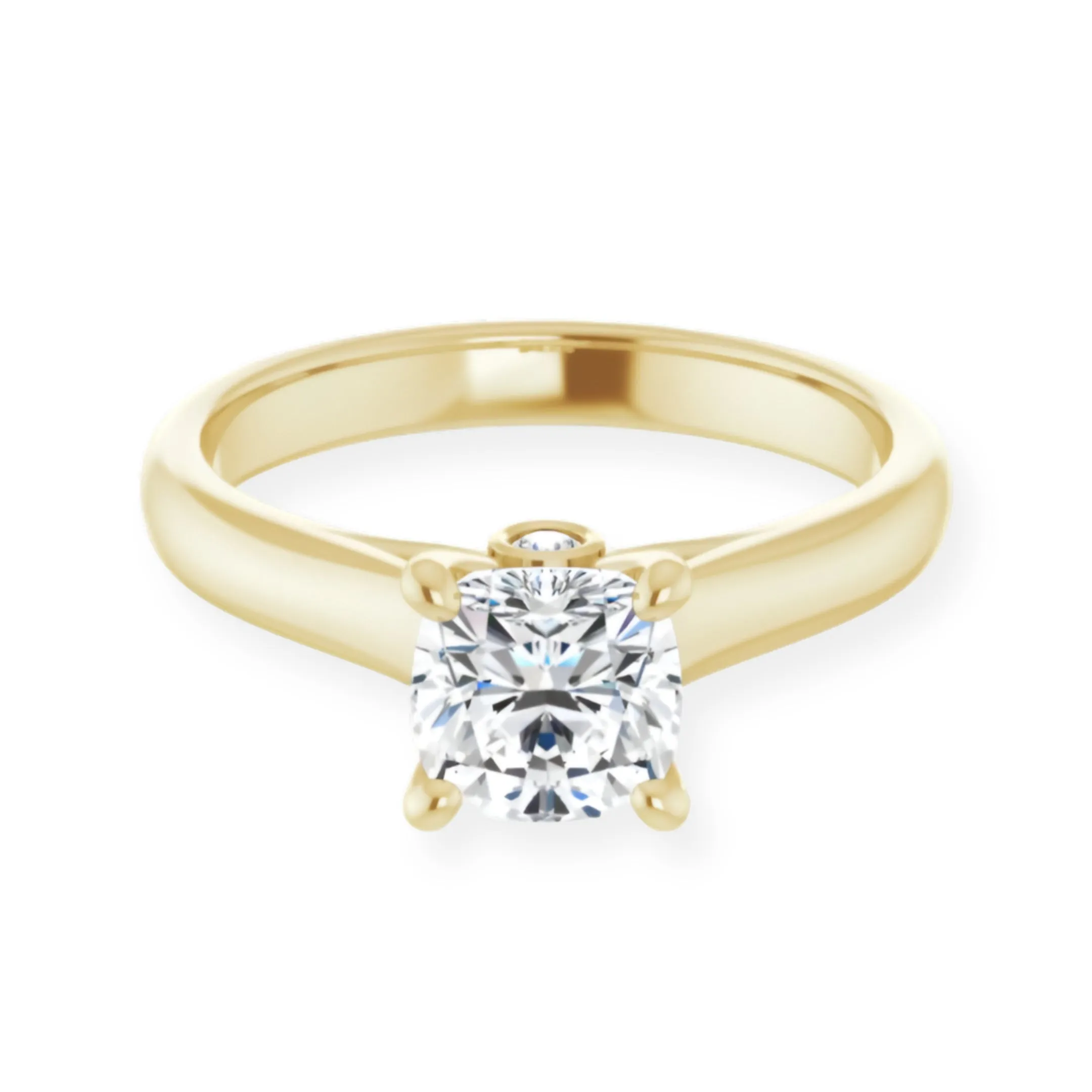 Secret Cushion Cut Solitaire Engagement Ring