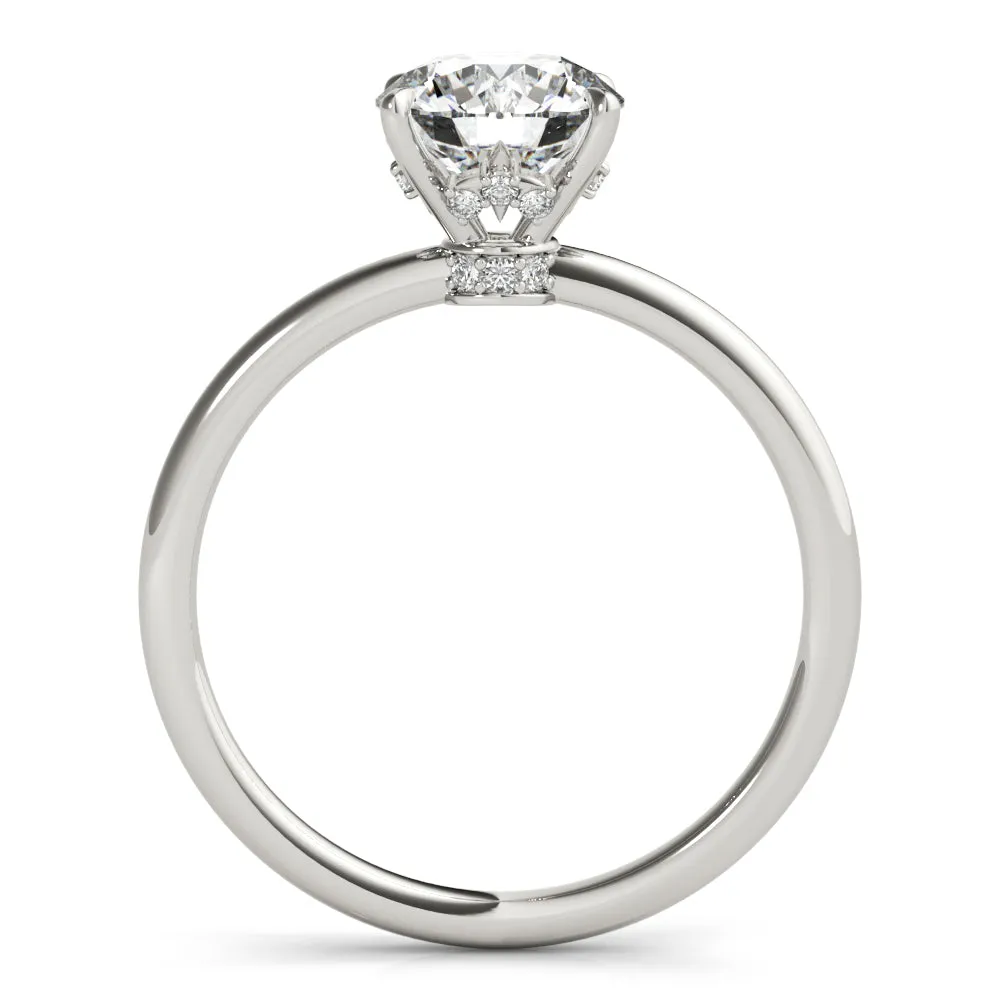 Secret Halo Round Lab Grown Diamond Solitaire Engagement Ring IGI Certified