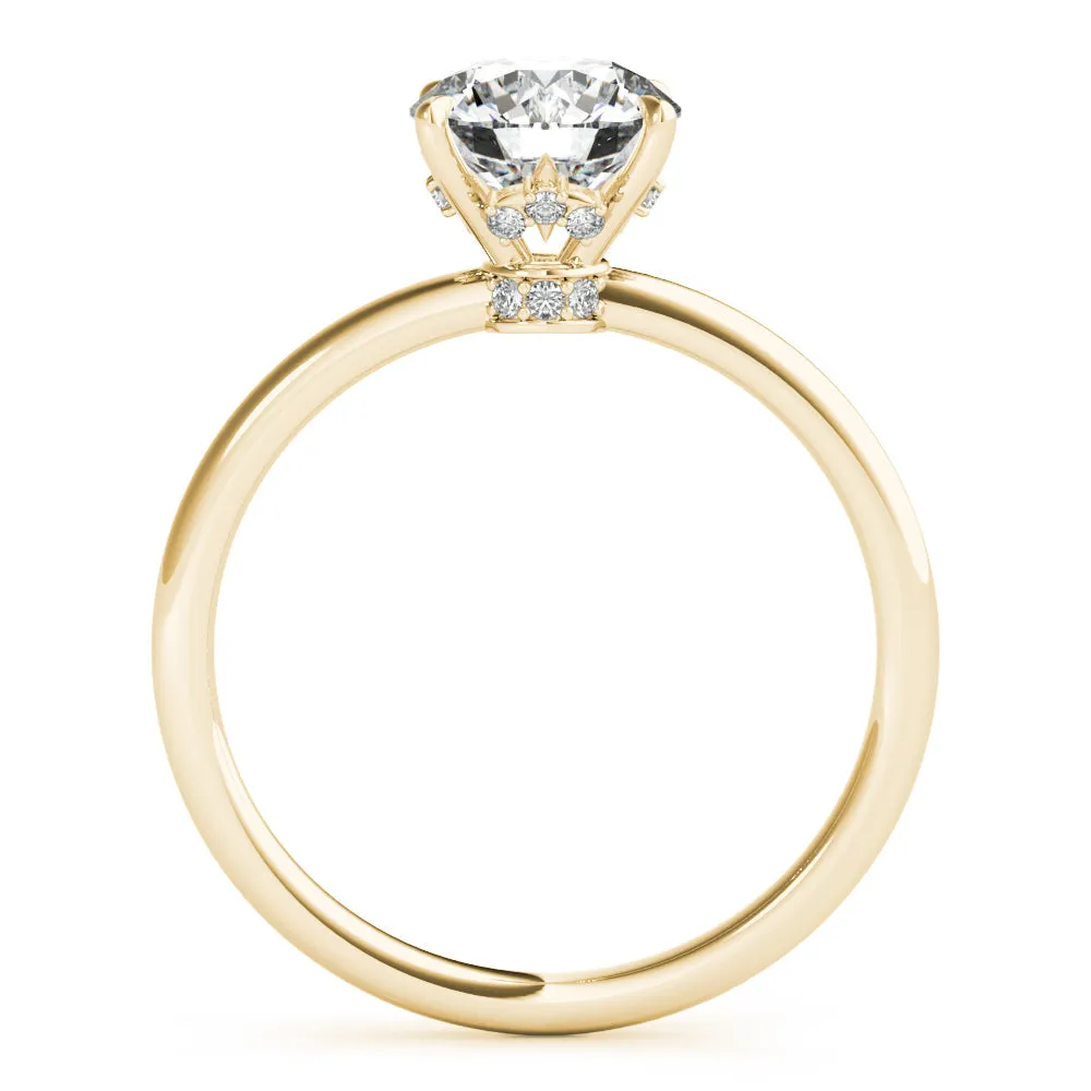 Secret Halo Round Lab Grown Diamond Solitaire Engagement Ring IGI Certified