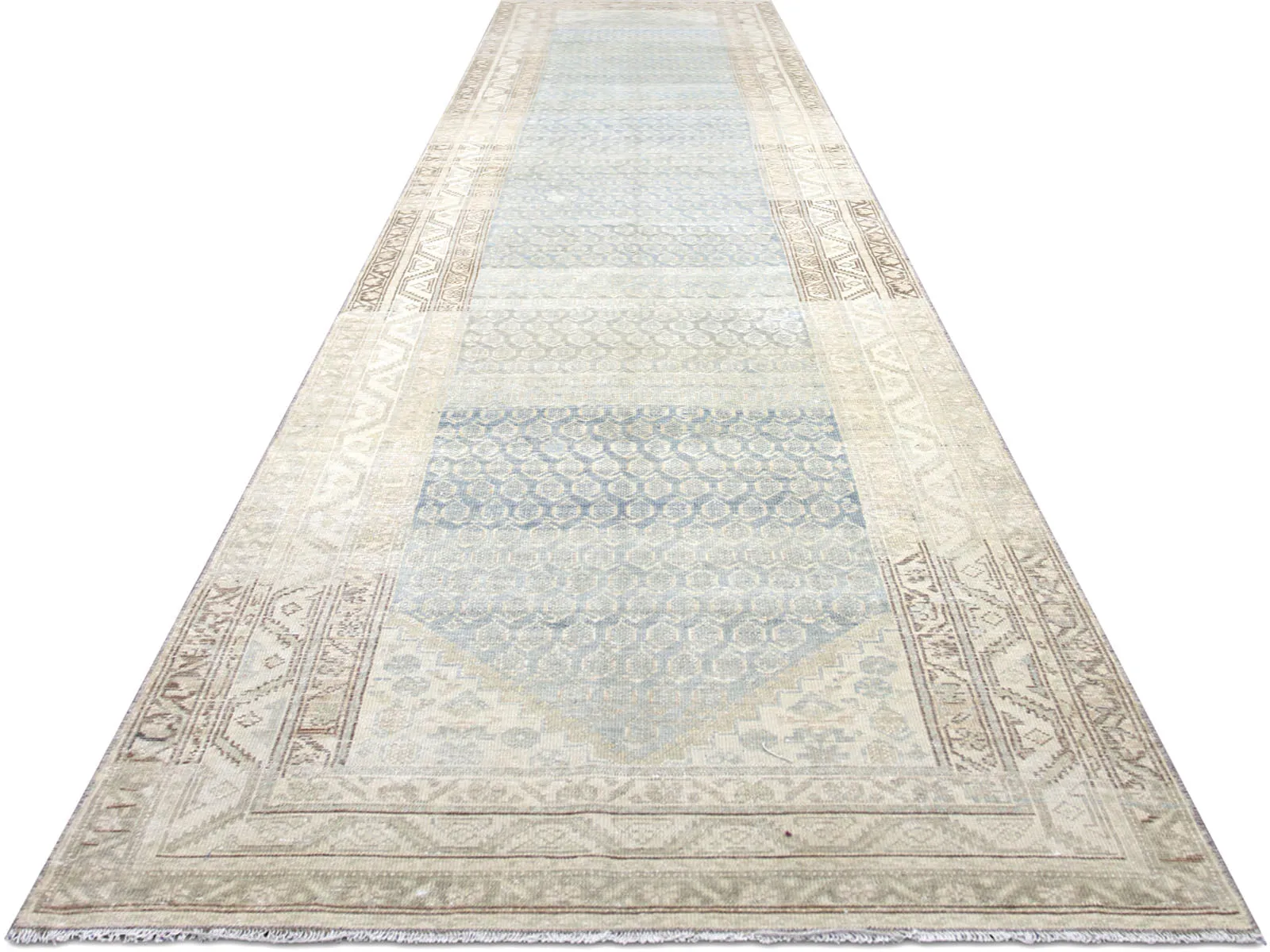 Semi Antique Persian Melayer Runner - 3'5" x 15'1"