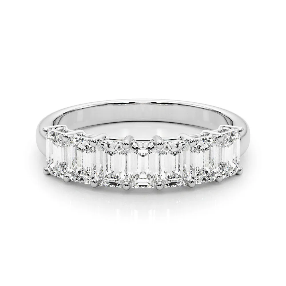 Seven Stone 2.0 ct. Emerald Cut Diamond Wedding Ring