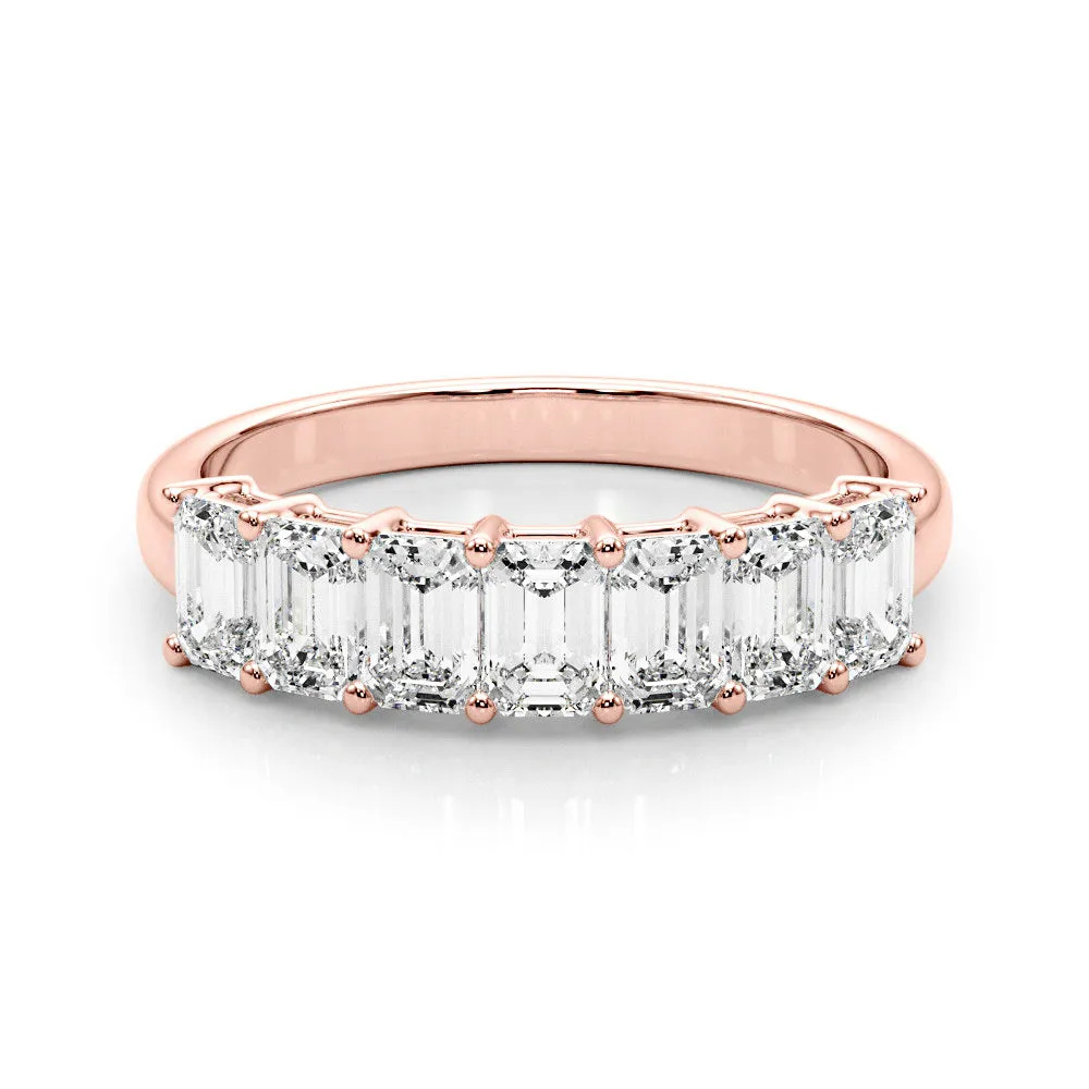 Seven Stone 2.0 ct. Emerald Cut Diamond Wedding Ring