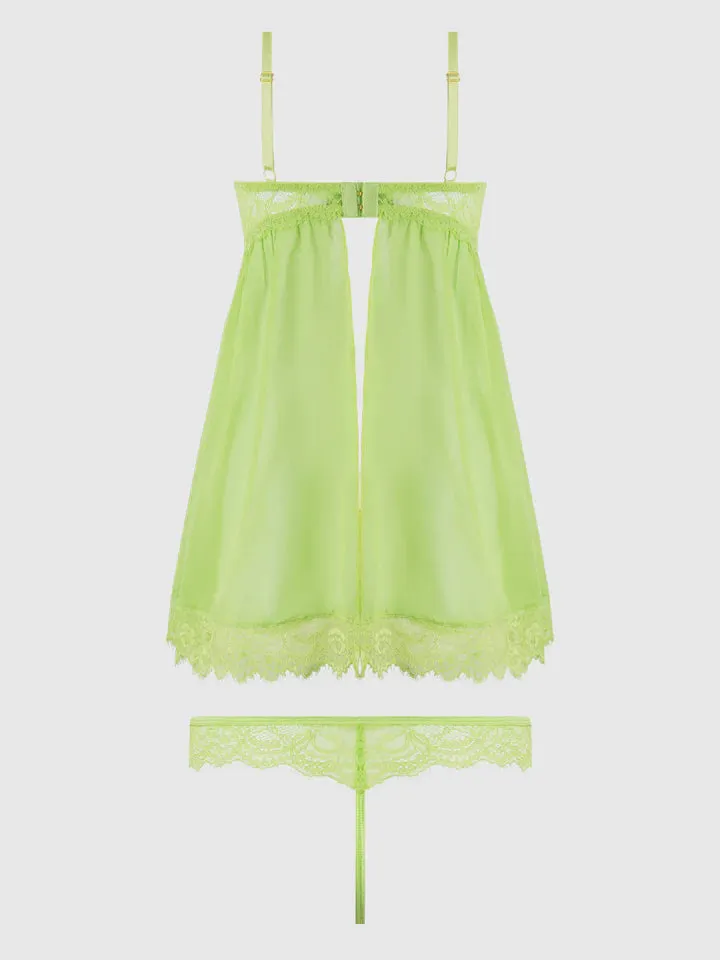 Shavon Babydoll In Lime Green - House of Desire