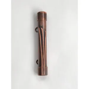 Shin Mezuzah in Copper 3748 by Sherri Cohen Design