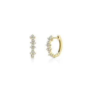 Shy Creation Quatrefoil Diamond Hoops