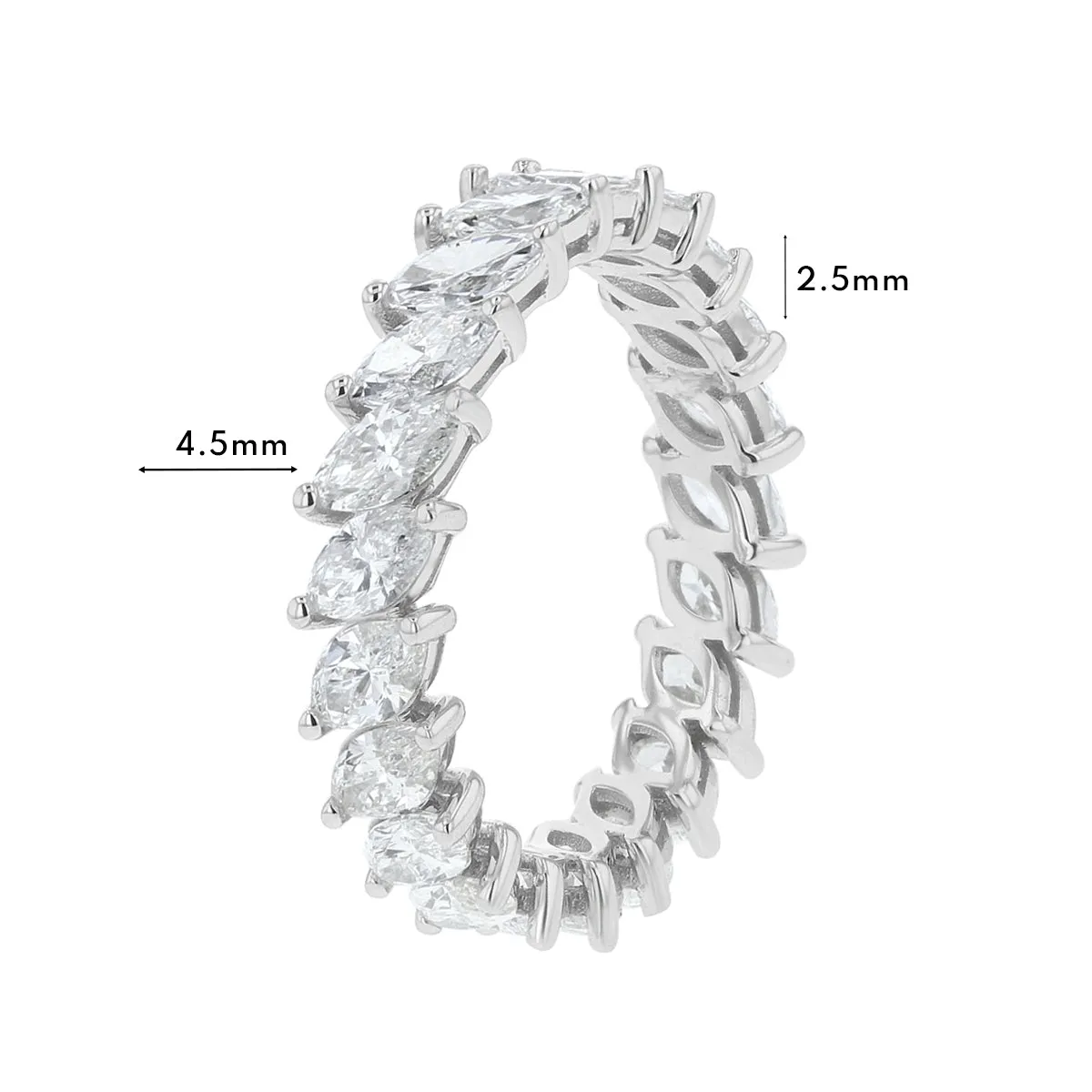 Sideways Marquise Diamond Eternity Band