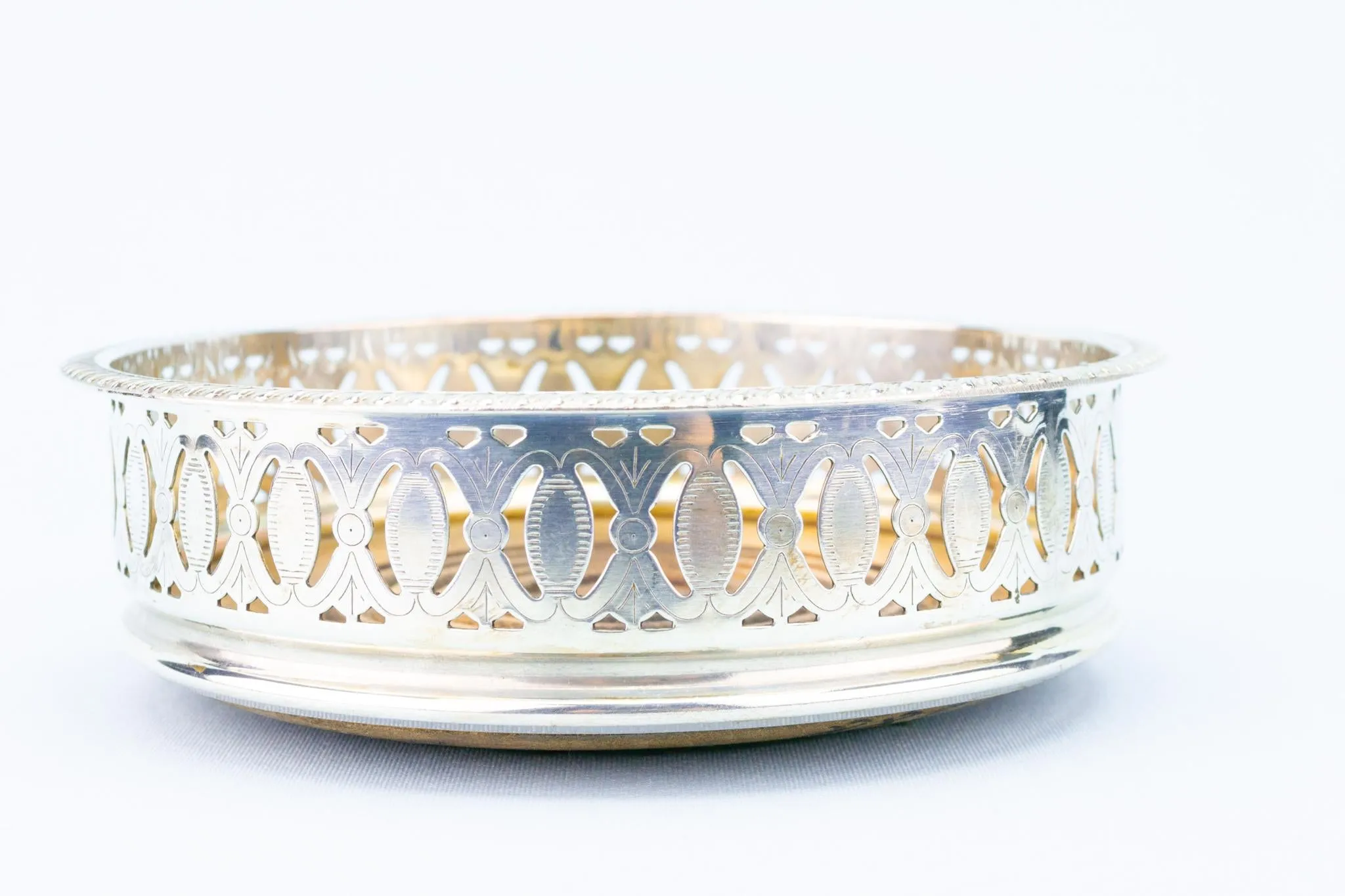 Silver Plated Medium Traditional Coaster, English Early 1900s