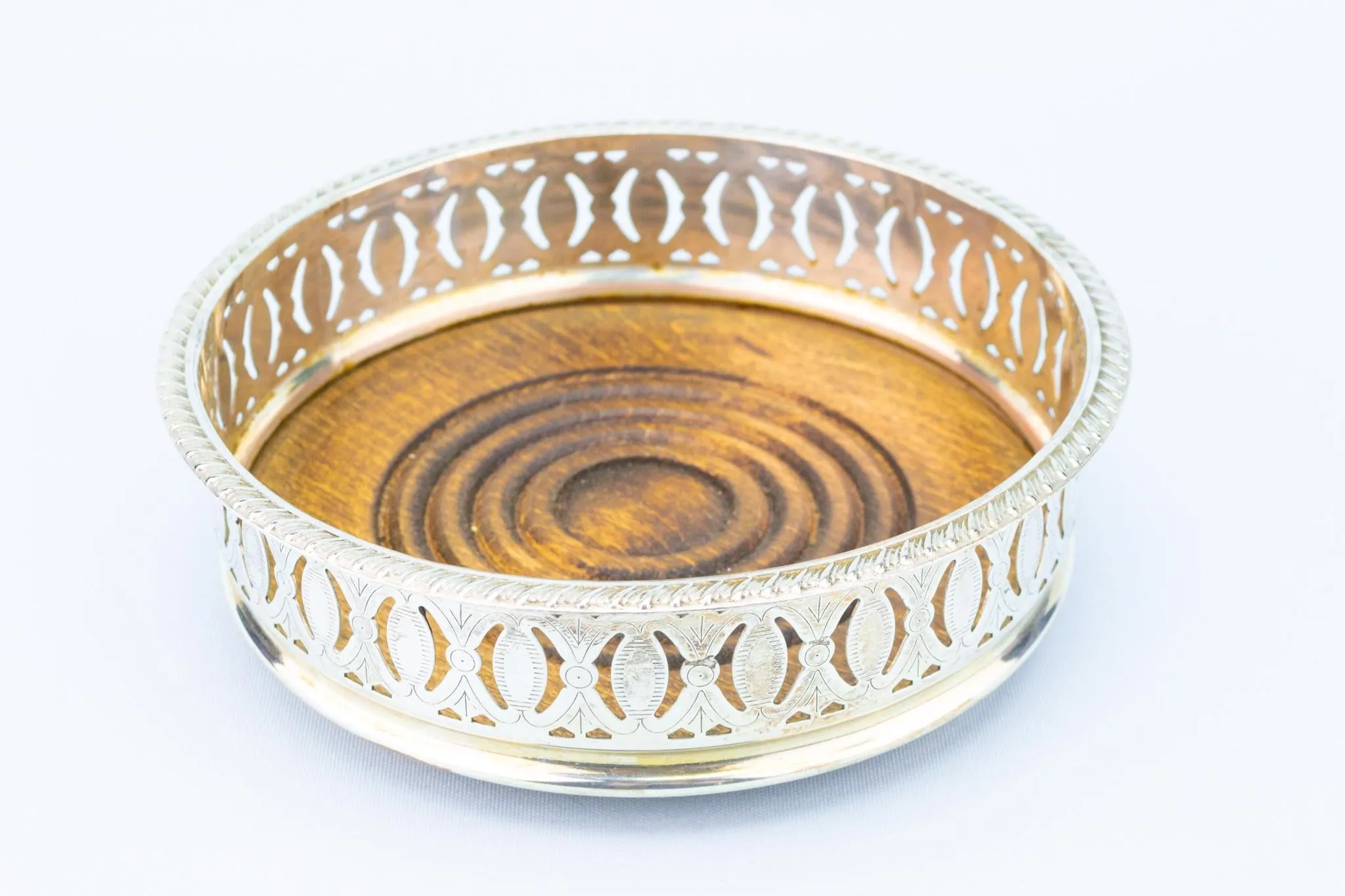 Silver Plated Medium Traditional Coaster, English Early 1900s
