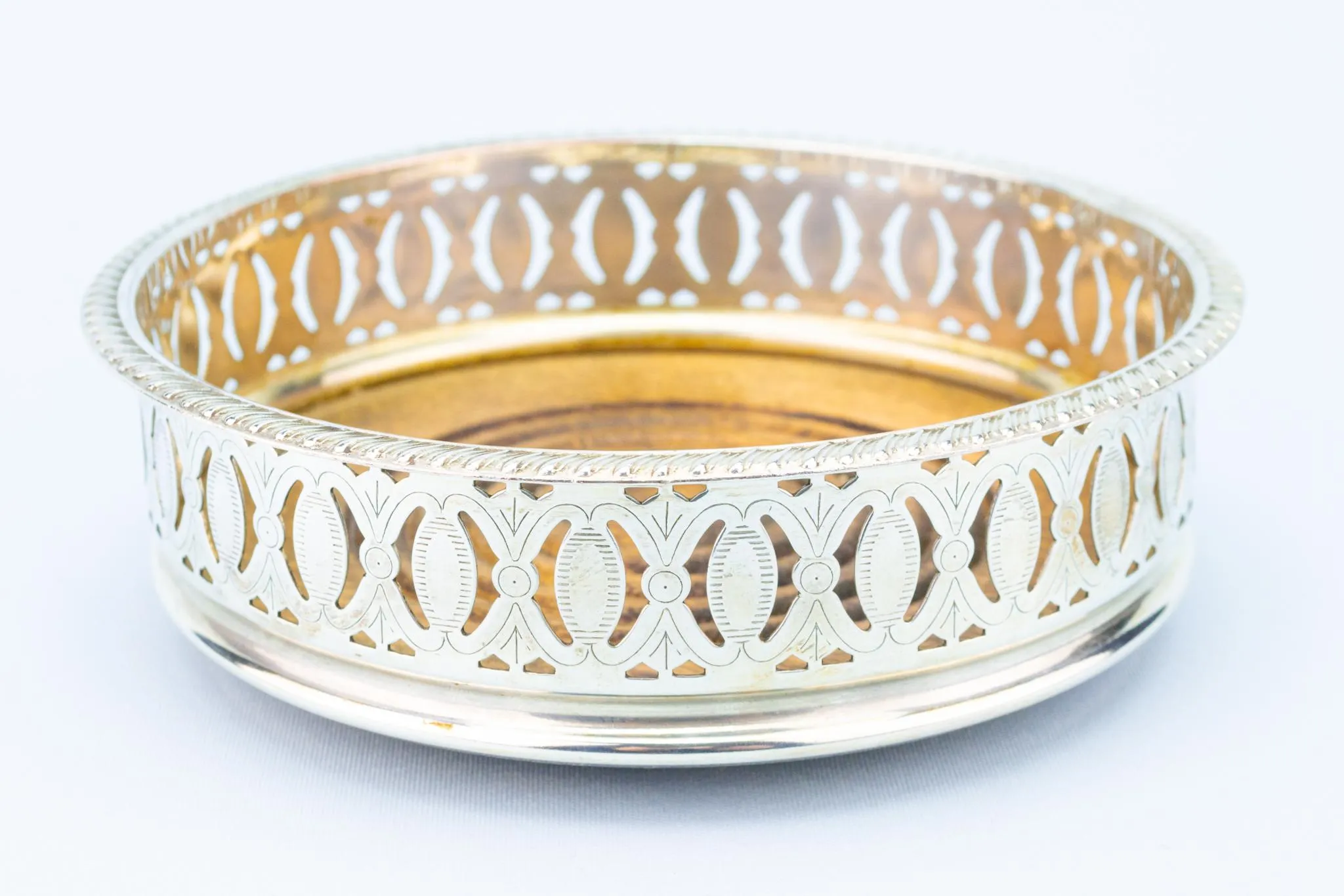 Silver Plated Medium Traditional Coaster, English Early 1900s