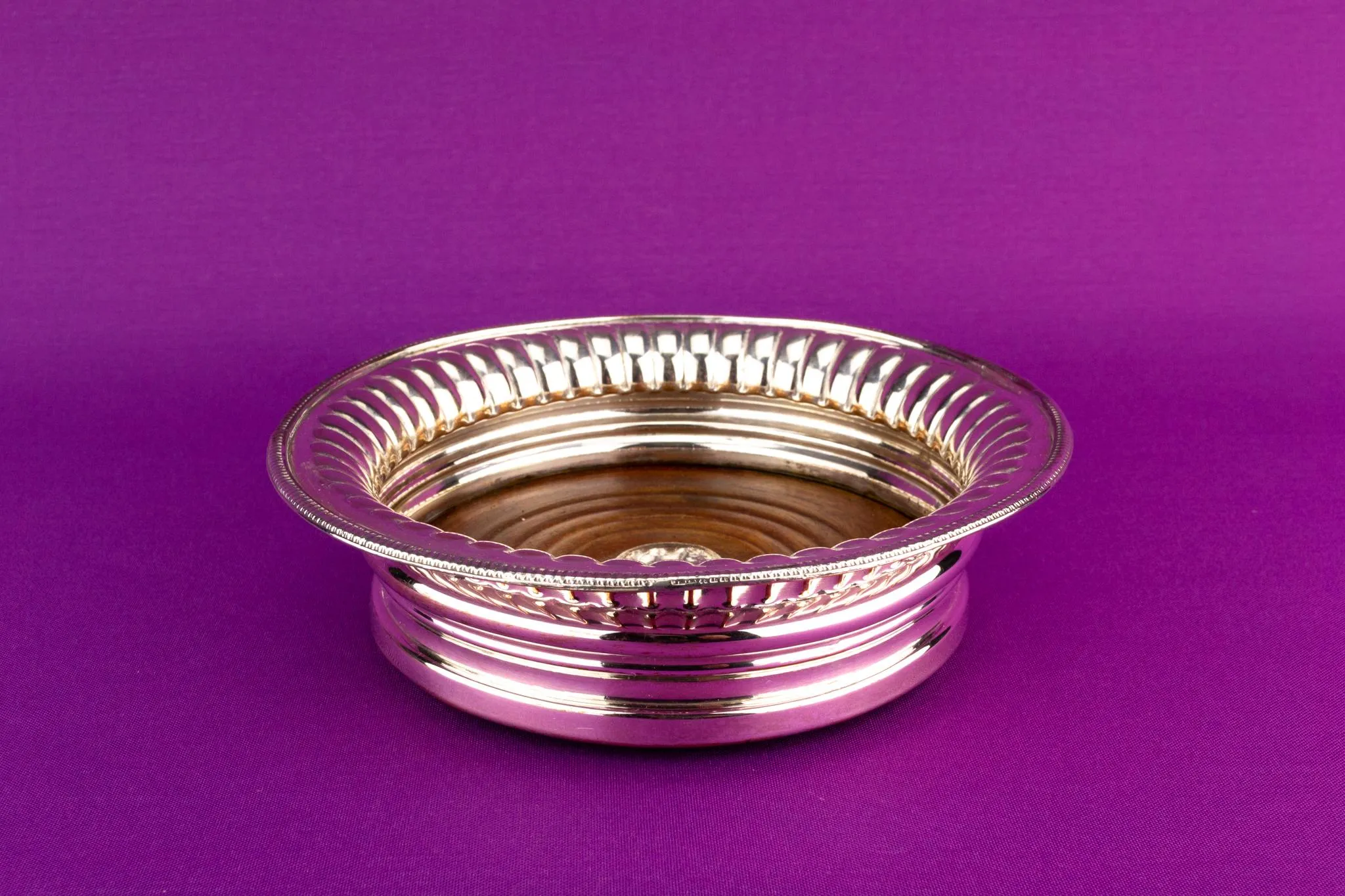 Silver Plated Wine Bottle Coaster, English Early 1900s