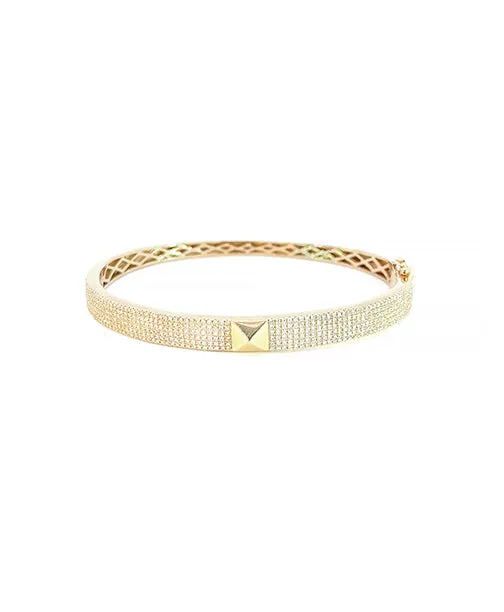 Single Pyramid Pavé Bangle
